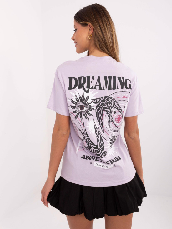 Stylowe fioletowe t-shirt z nadrukiem