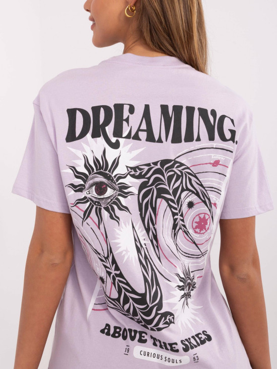Stylowe fioletowe t-shirt z nadrukiem