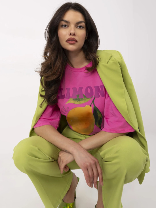 Różowe T-shirt z krótkim rękawem