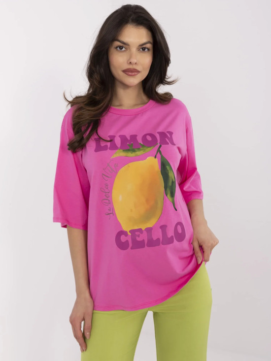 Różowe T-shirt z krótkim rękawem