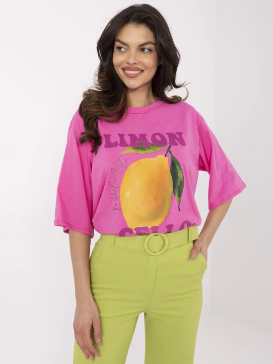 Różowe T-shirt z krótkim rękawem