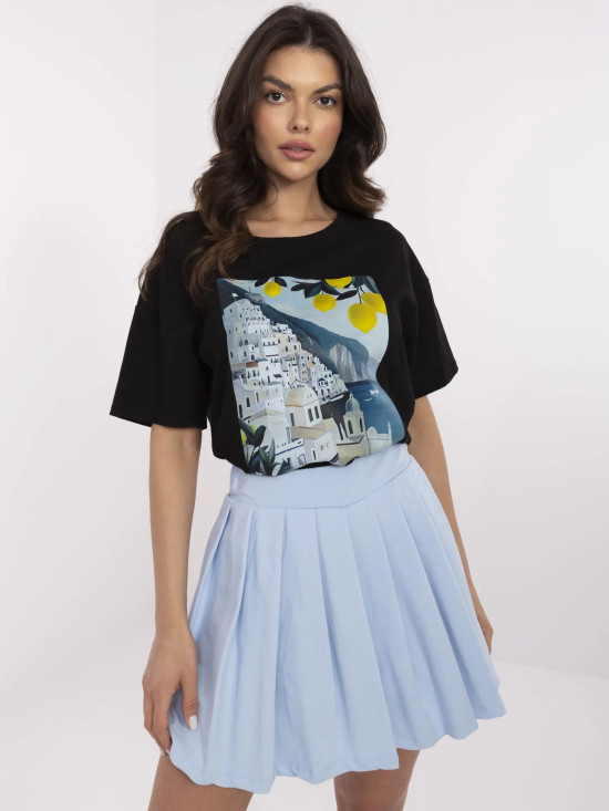 Stylowe czarne t-shirt z nadrukiem