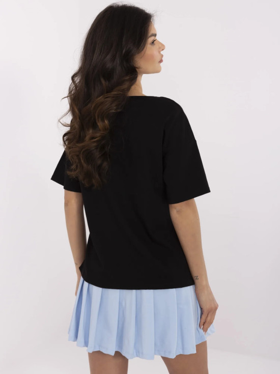 Stylowe czarne t-shirt z nadrukiem