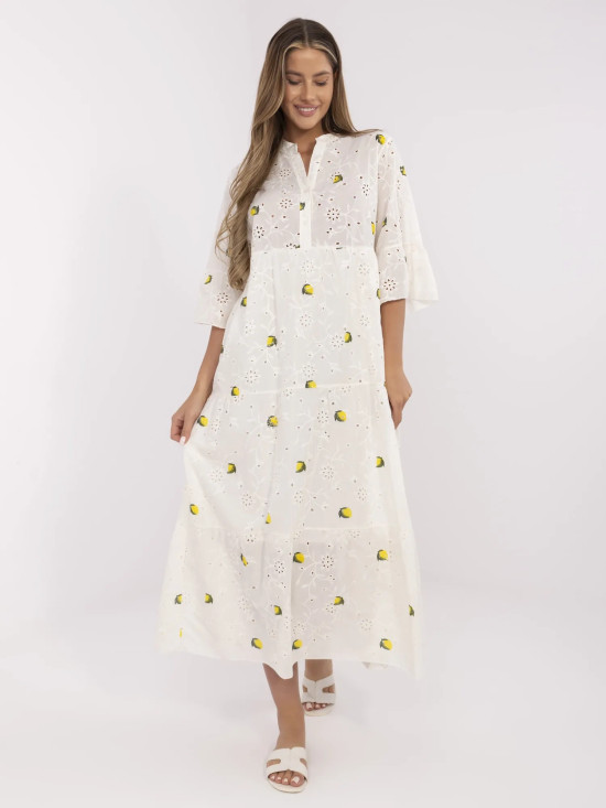 Oversize maxi sukienka z haftem