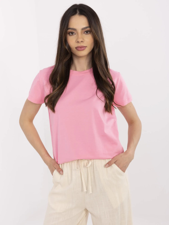 Różowe t-shirt z krótkim rękawem