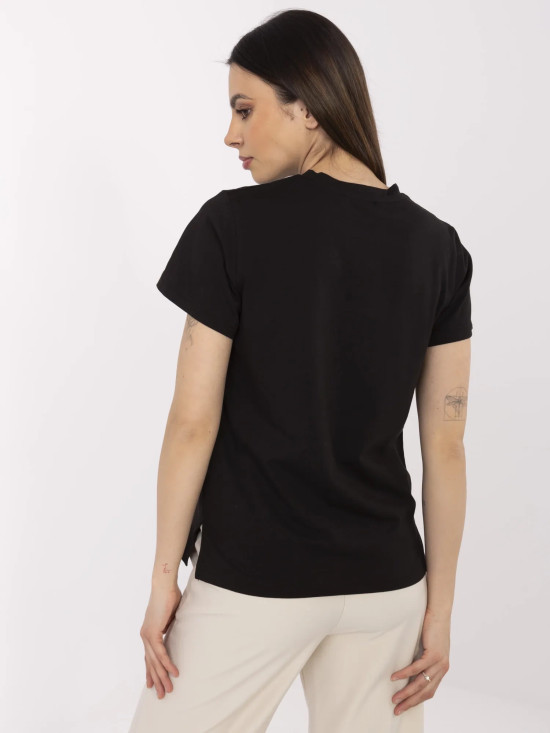 Stylowe czarne t-shirt z aplikacją