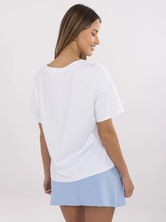 Białe t-shirt z krótkim rękawem
