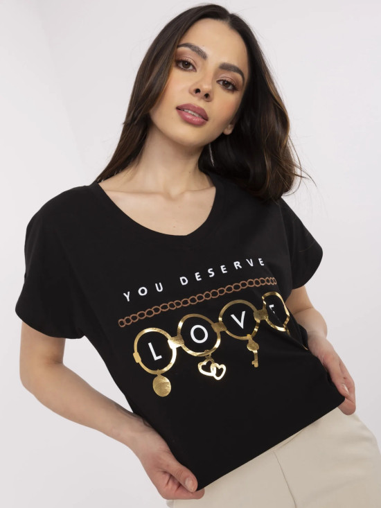 Stylowe czarne t-shirt z krótkim rękawem