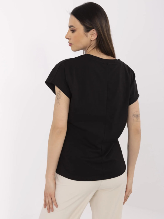 Stylowe czarne t-shirt z krótkim rękawem