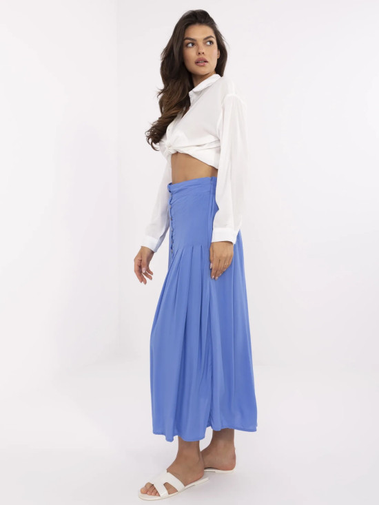 Elegancka niebieska midi spódnica