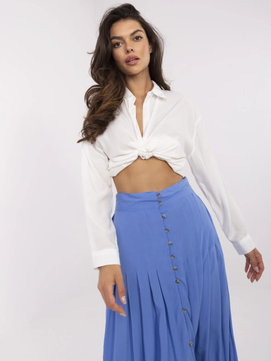 Elegancka niebieska midi spódnica