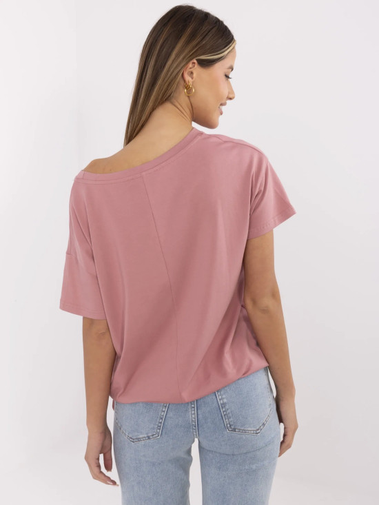 Stylowe t-shirt z krótkim rękawem w ciemnoróżowym