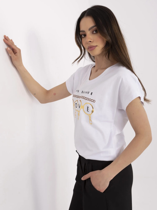 Białe t-shirt z krótkim rękawem