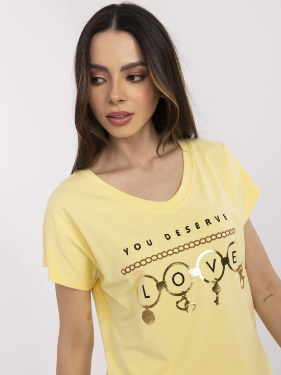 Żółte T-shirt z krótkim rękawem