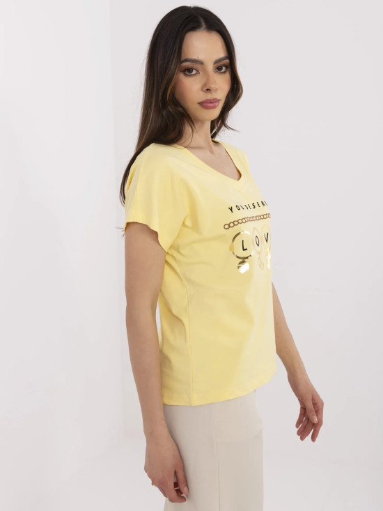 Żółte T-shirt z krótkim rękawem