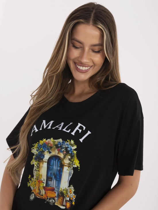 Stylowe czarne t-shirt z nadrukiem
