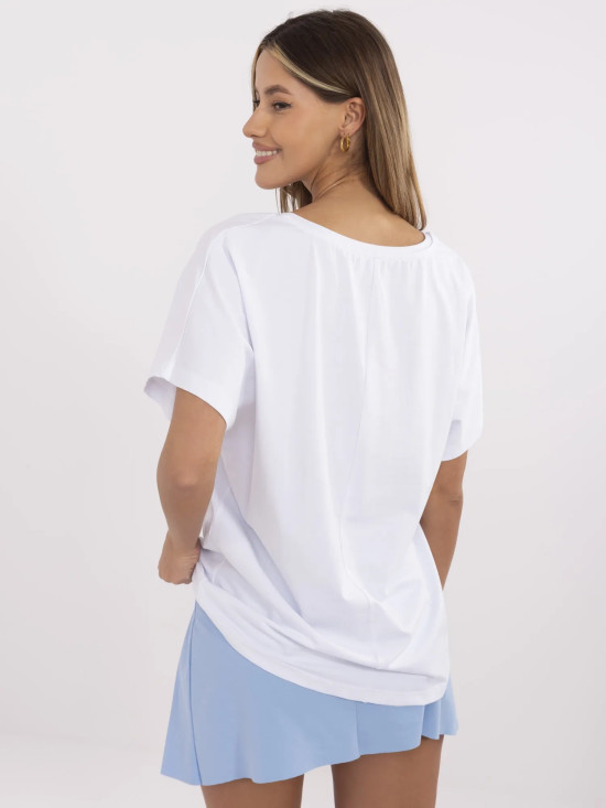 Biały t-shirt z krótkim rękawem