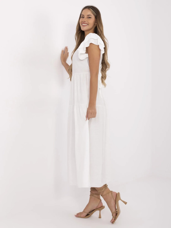 Elegancka sukienka midi z falbanami