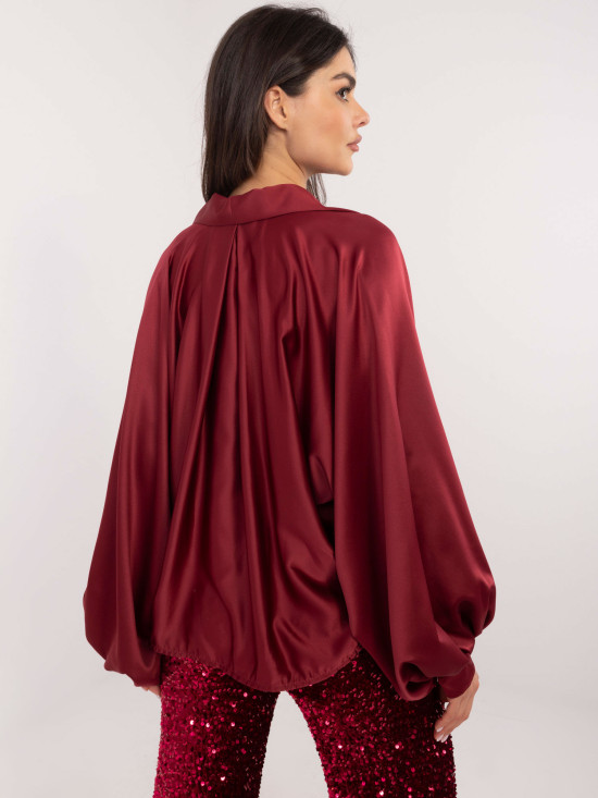 Elegancka bordowa koszula z guzikami