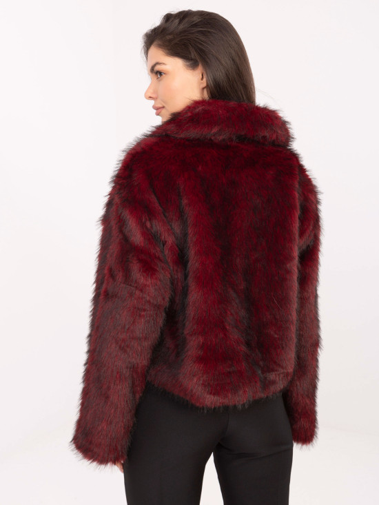 Elegancka bordowa zimowa kurtka