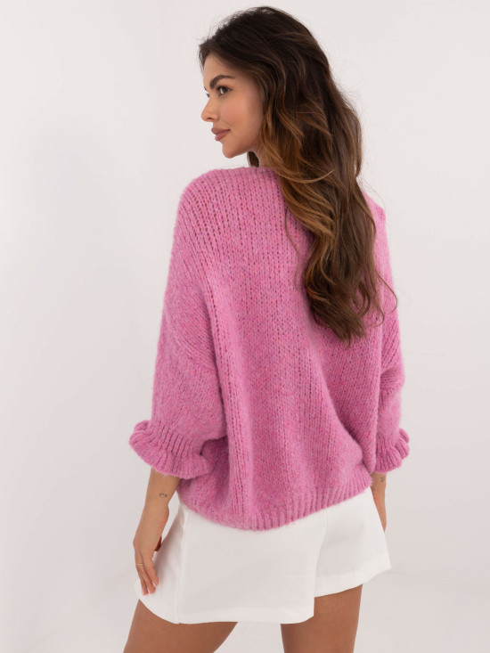 Stylowy sweter w ciemnoróżowym kolorze