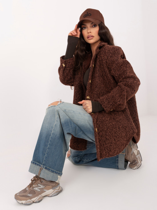 Damska kurtka przejściowa w ciemnym brązie