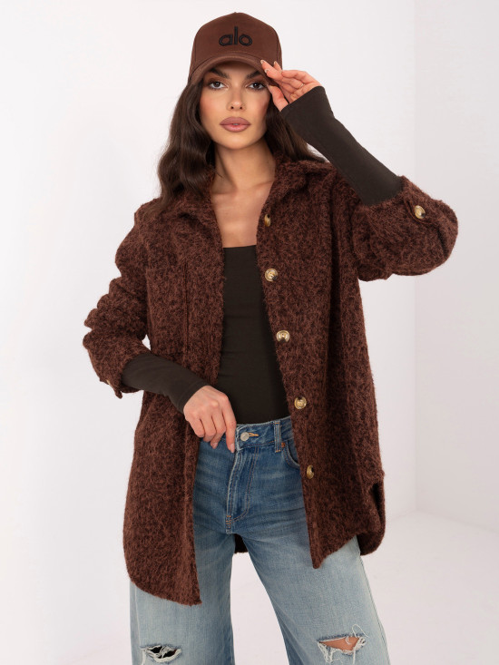 Damska kurtka przejściowa w ciemnym brązie