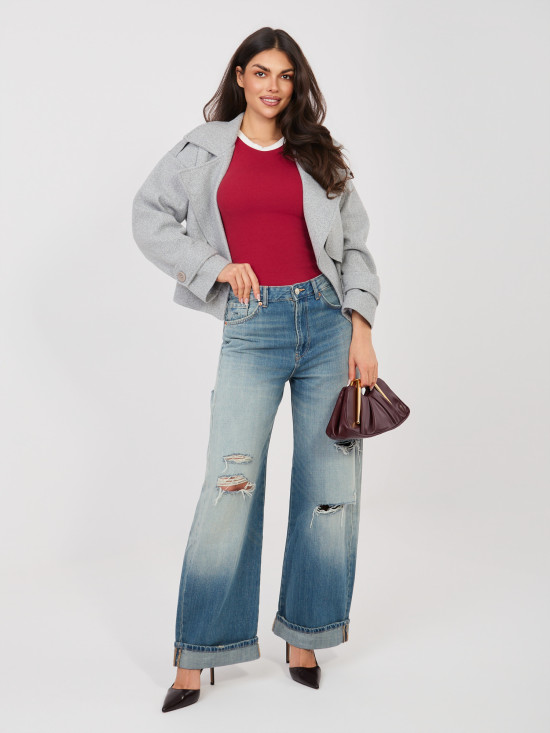 Krótki czerwony top bawełniany bez rękawów