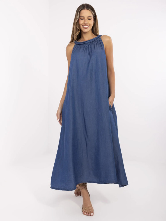 Maxi oversize sukienka w ciemnoniebieskim kolorze
