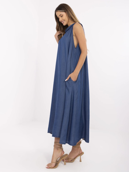 Maxi oversize sukienka w ciemnoniebieskim kolorze