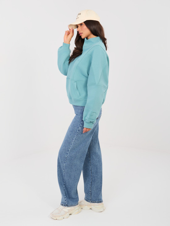 Damskie jeansy balloon fit z wysokim stanem, ciemnoniebieskie