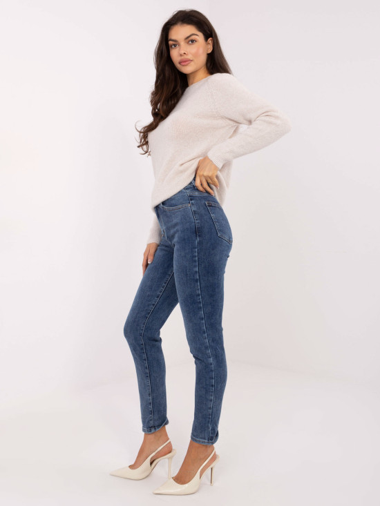 Damskie jeansy skinny w ciemnoniebieskim kolorze