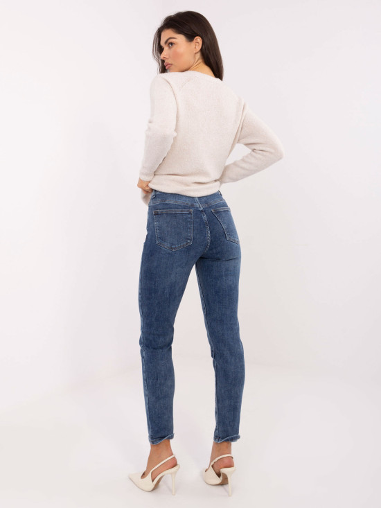Damskie jeansy skinny w ciemnoniebieskim kolorze