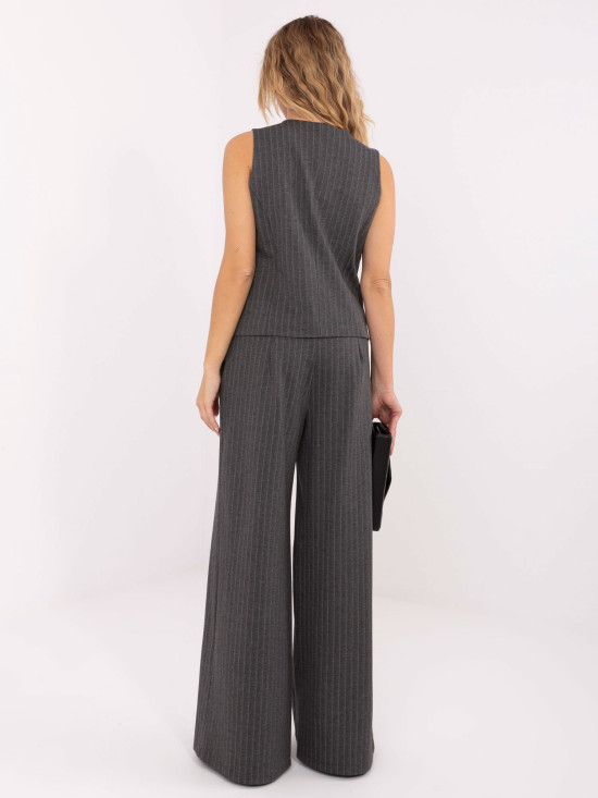 Elegancka szara damska kamizelka w paski