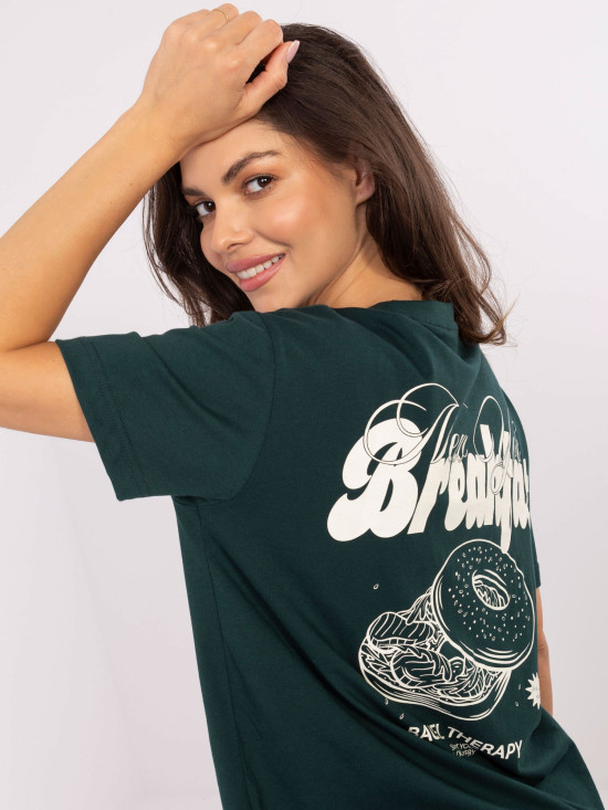 Stylowe t-shirt w ciemnozielonym kolorze