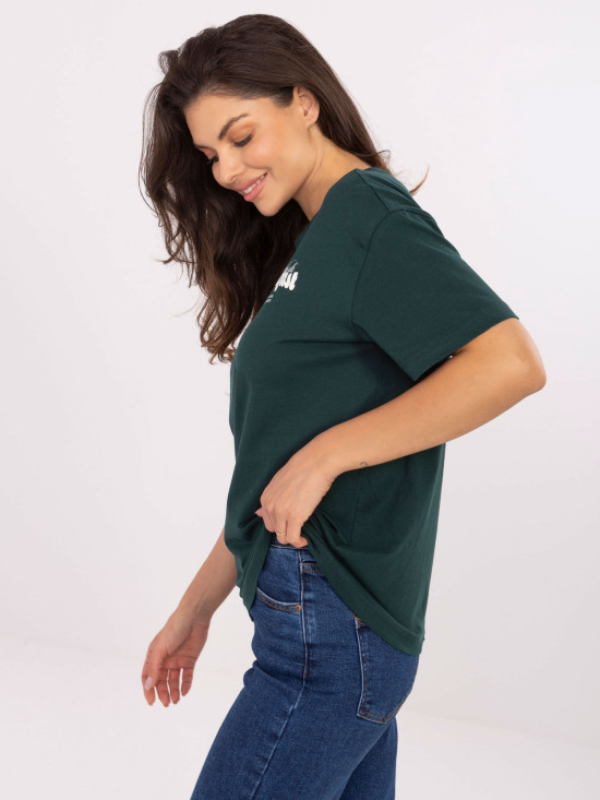 Stylowe t-shirt w ciemnozielonym kolorze