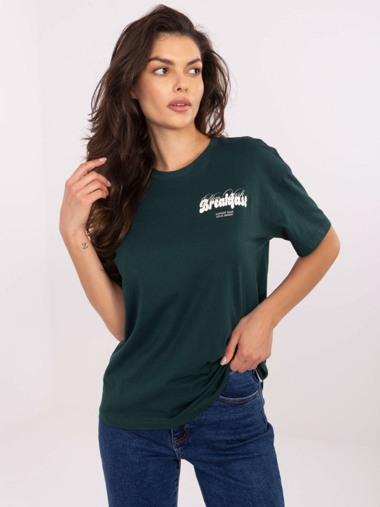 Stylowe t-shirt w ciemnozielonym kolorze