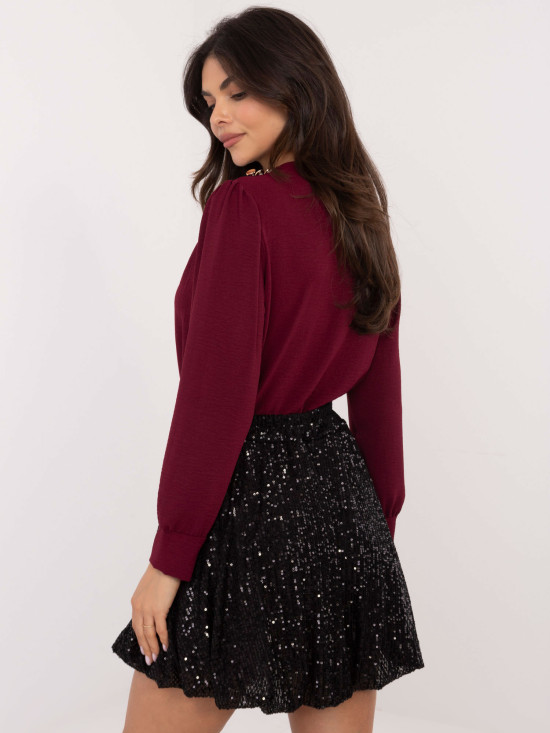 Czarna elegancka minispódnica z cekinami i podszewką