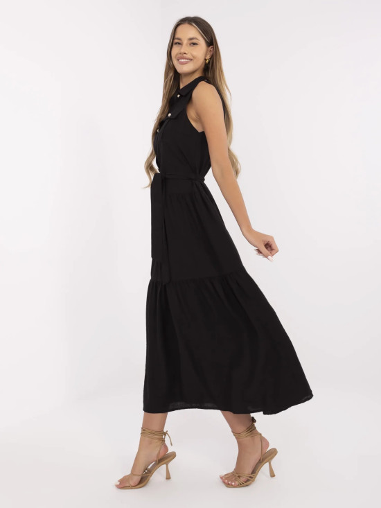 Elegancka maxi sukienka z falbanami