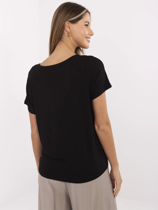 Stylowe czarne t-shirt z napisem