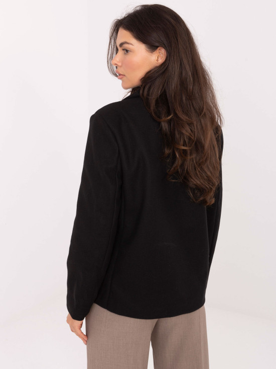 Krótki elegancki płaszcz przejściowy czarny