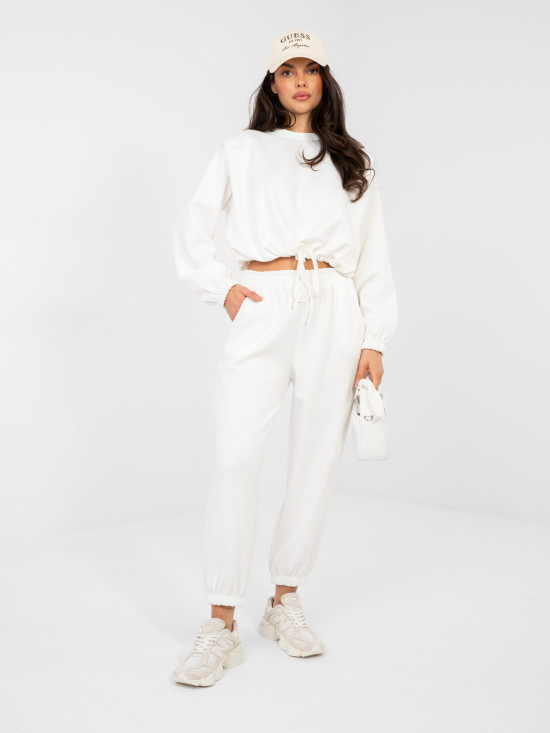 Damski komplet ecru z wiązaniem