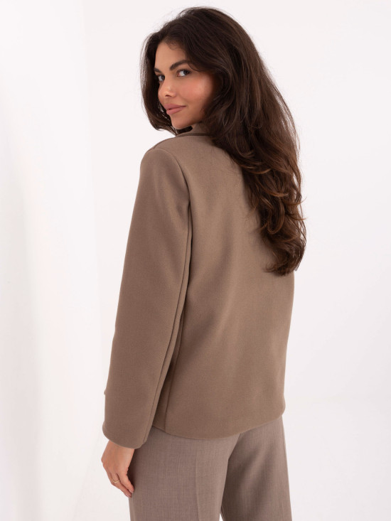 Krótki elegancki płaszcz przejściowy w beżowym kolorze