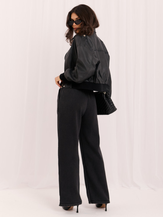 Szare spodnie dresowe wide leg