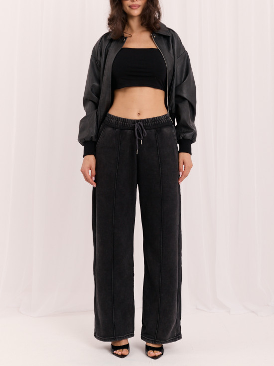 Szare spodnie dresowe wide leg