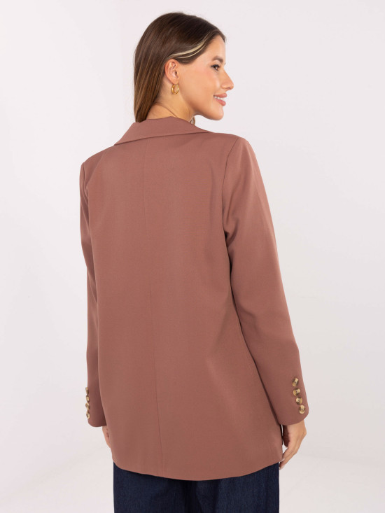 Elegancka beżowa marynarka z podszewką i kieszeniami