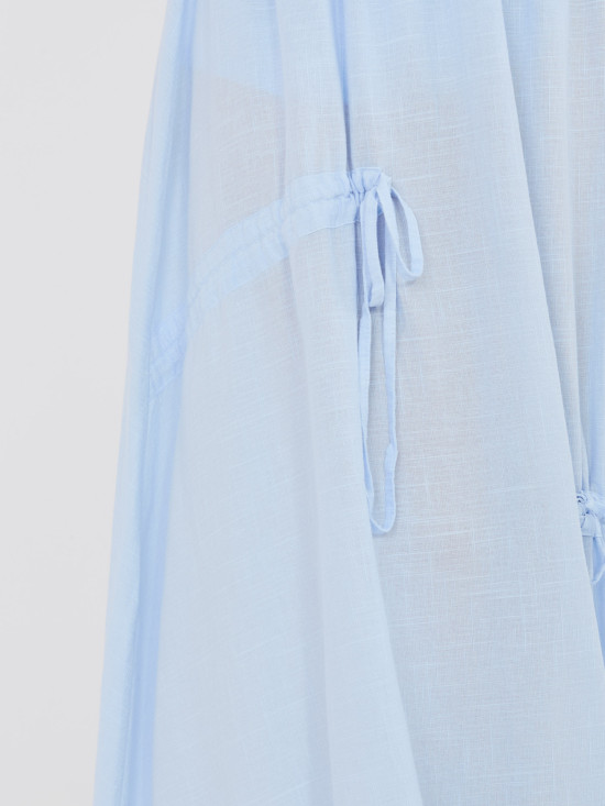 Jasnoniebieska spódnica midi z wiązaniem