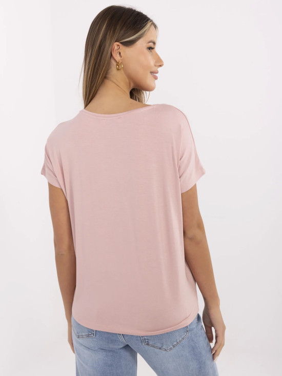 Stylowe t-shirt z napisem w jasnym różowym