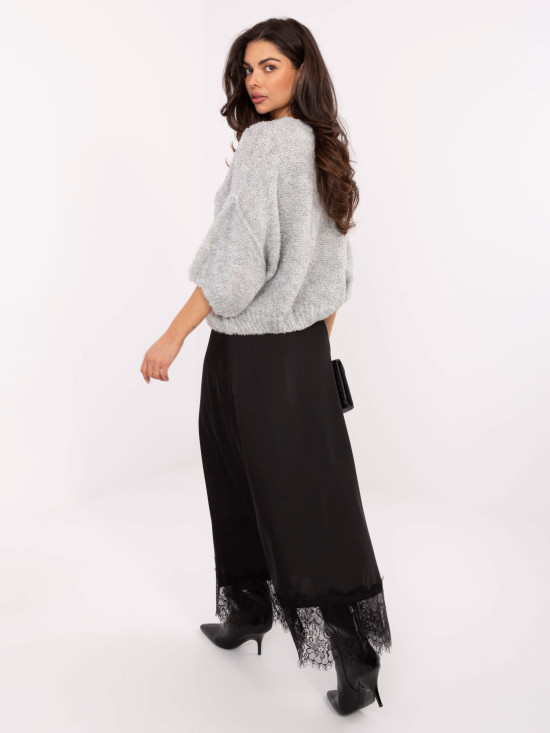 Elegancki kardigan na guziki, jasnoszary