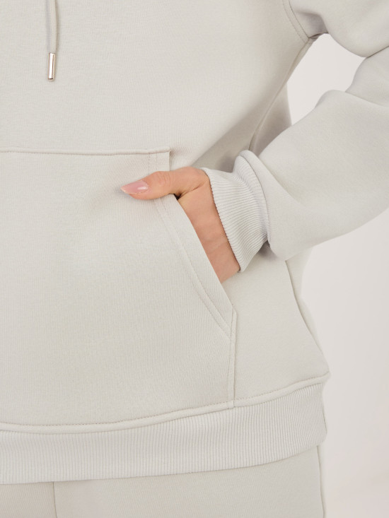 Damski komplet z kapturem w jasnoszarym kolorze